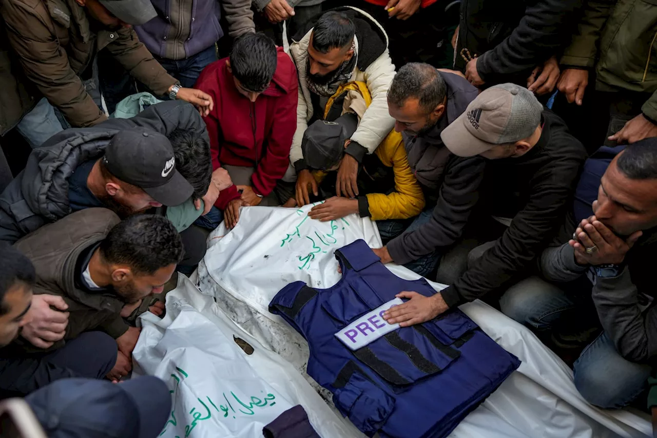 Israeli strike kills five journalists, Gaza medics say, while Israel claims it hit militants