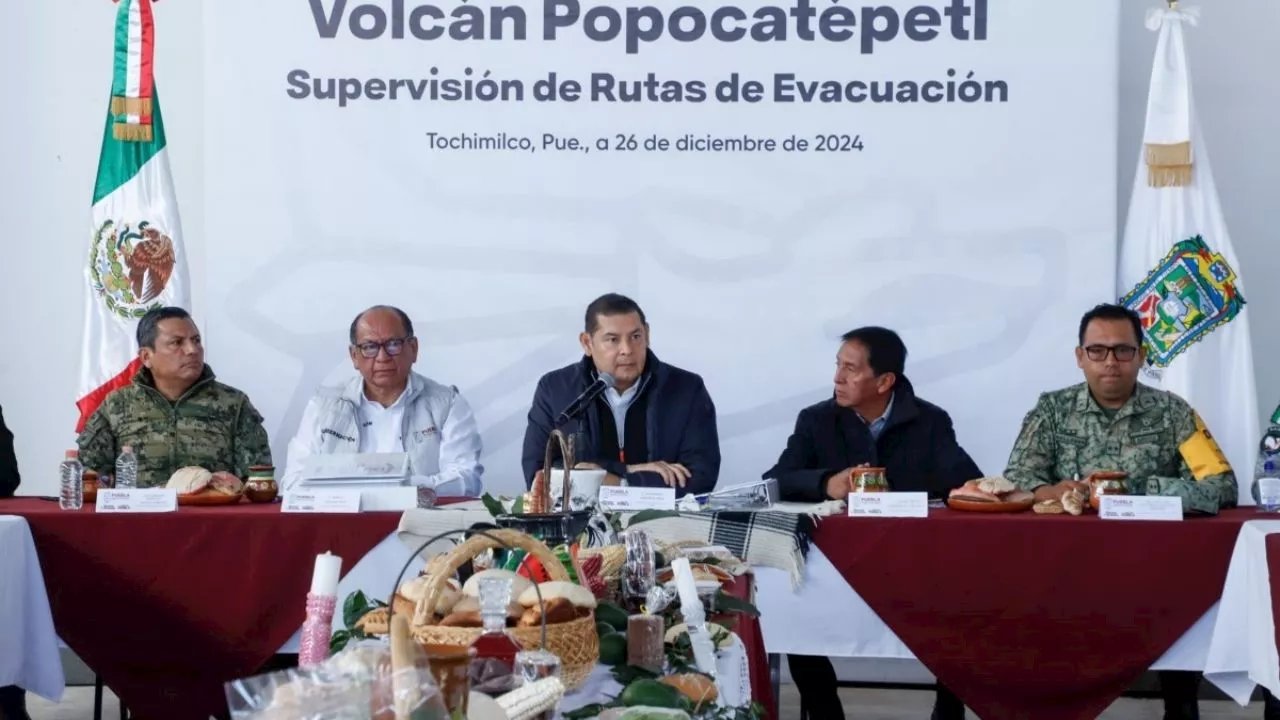 En territorio, el gobernador Armenta supervisa rutas del Popocatépetl