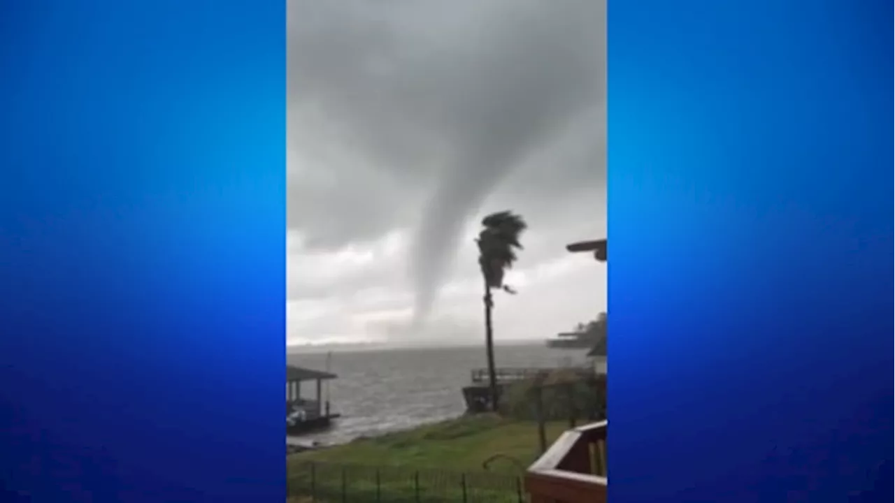 VIDEO: Apparent tornado spotted crossing Lake Houston