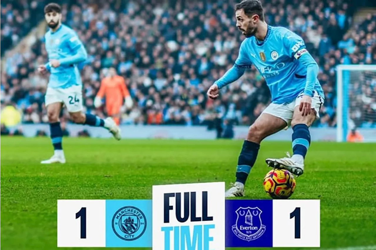 Man City vs Everton Skor Akhir 1-1, Haaland Gagal Eksekusi Penalti