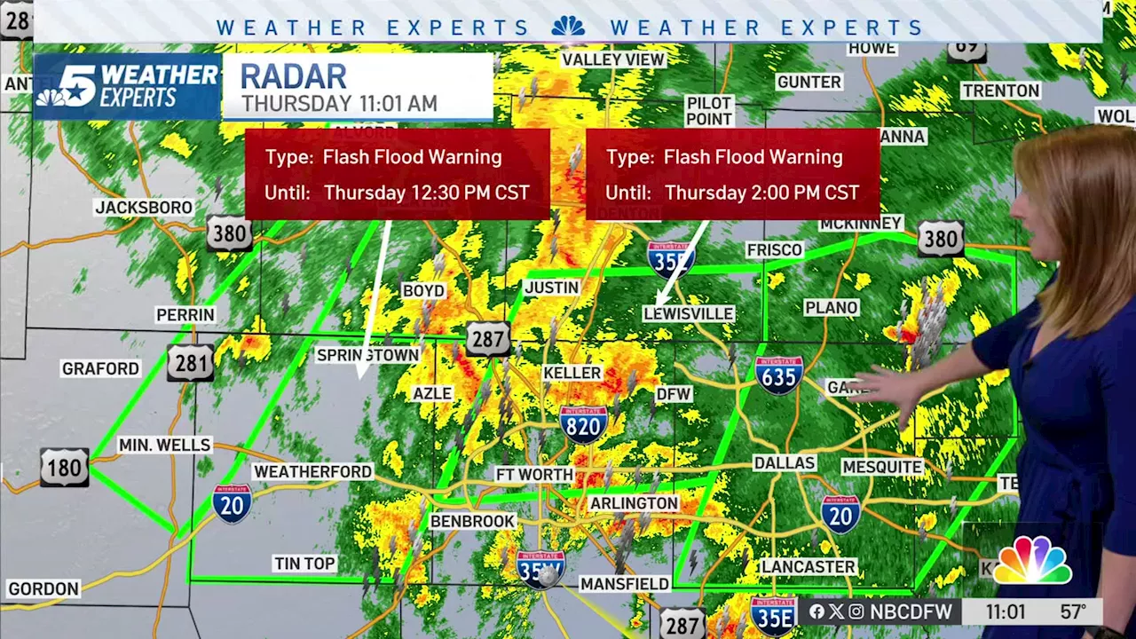 LIVE RADAR: Storms moving into North Texas, flash flood warnings for 9 counties