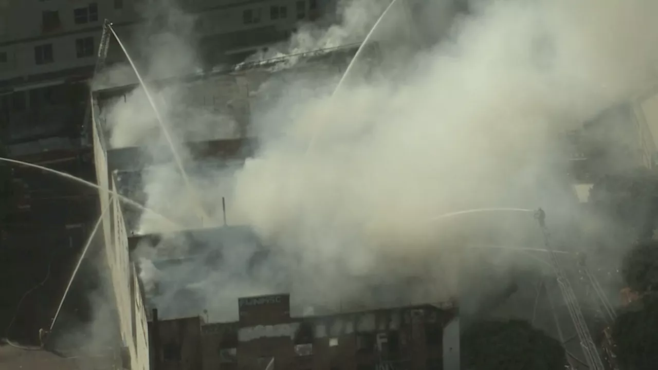 Firefighters put out flames at vacant four-story building in downtown LA