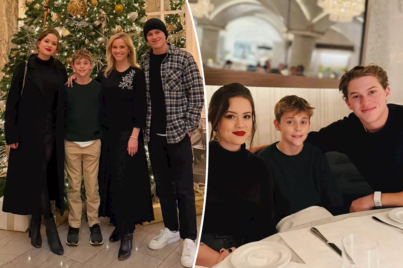 Reese Witherspoon's look-alike daughter and sons are all grown up at Christmas celebration