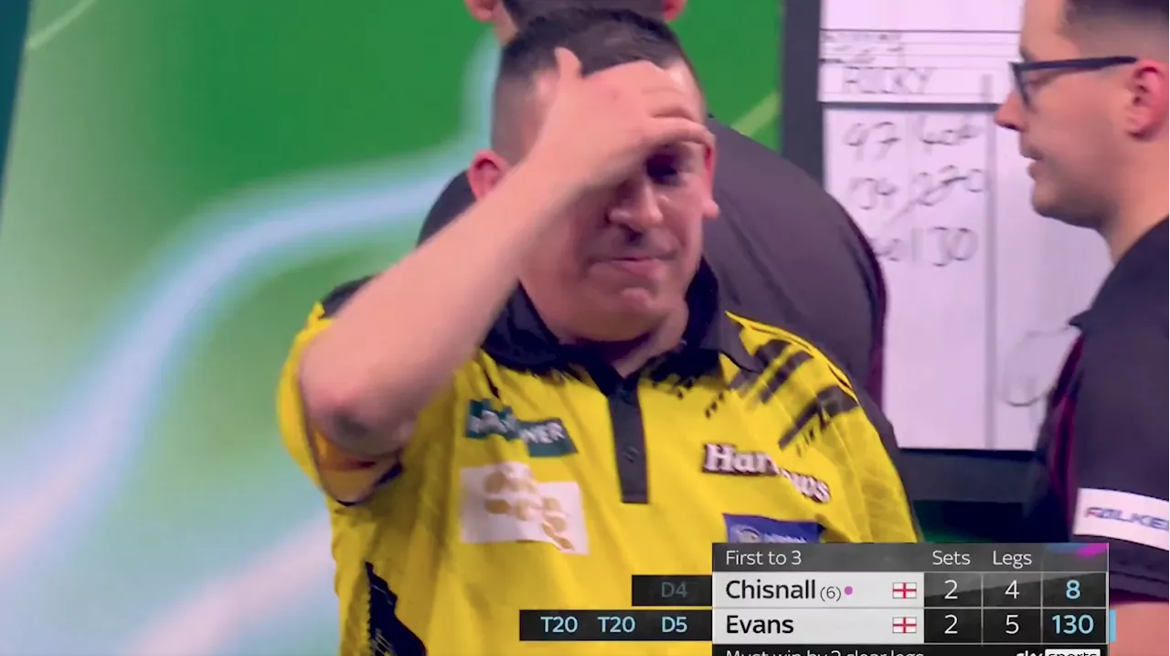 Watch embarrassing moment darts star miscounts and wrongly celebrates before crashing out in second round...