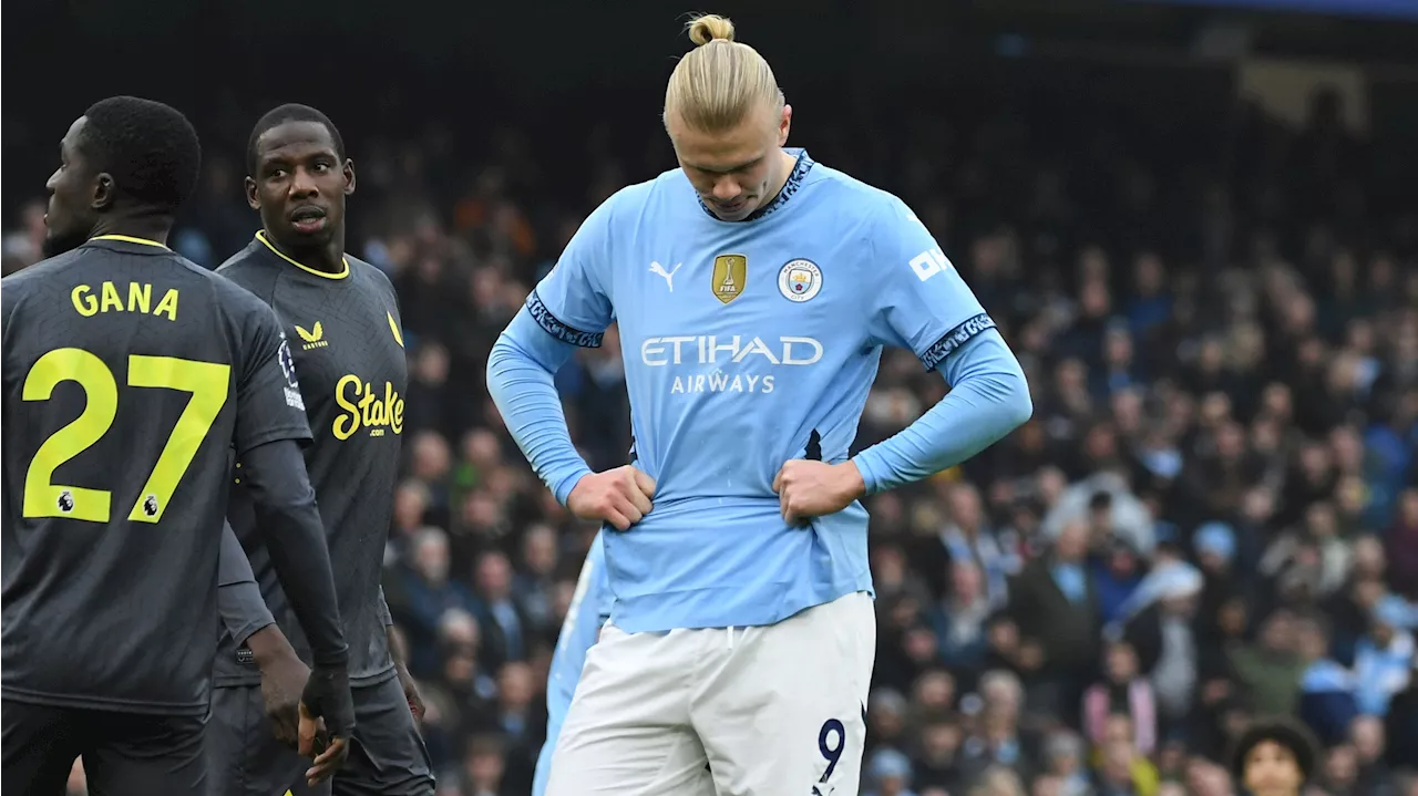 Haaland misses penalty as Man City drops more points after draw with Everton