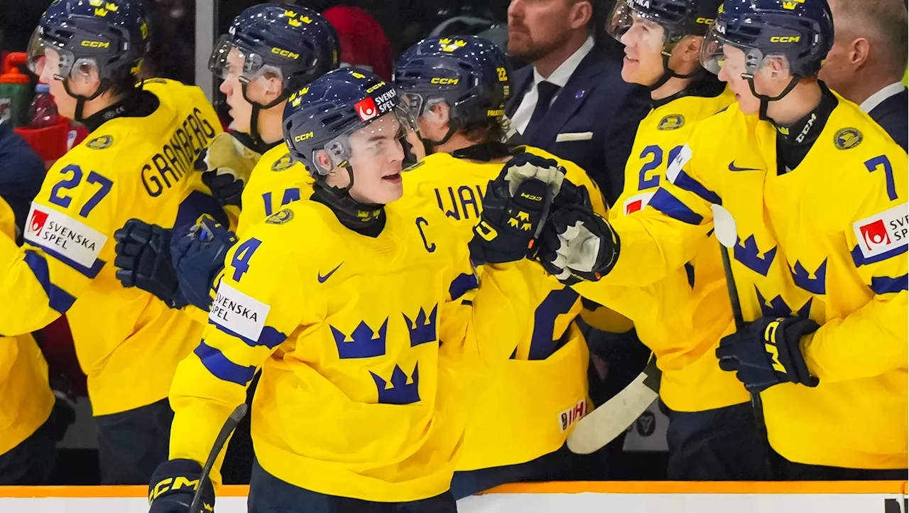 Swedish captain Sandin-Pellikka completes natural hat trick to open World Juniors