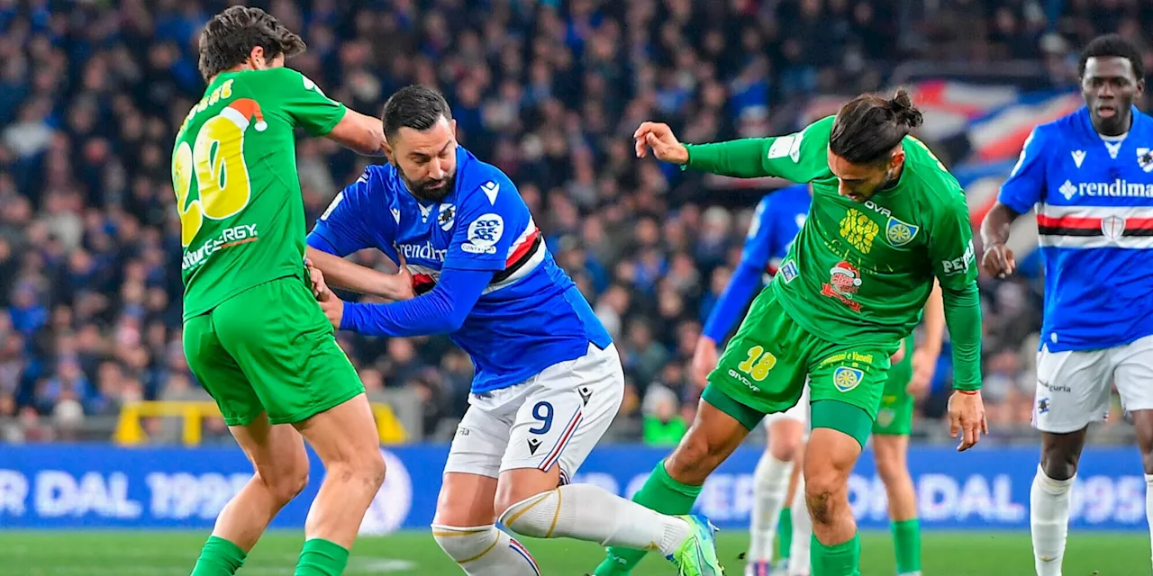 La Sampdoria non vince più, pari con la Carrarese: Veroli risponde a Finotto