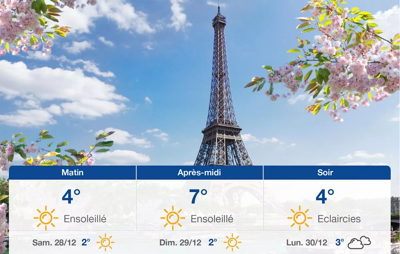 Météo Paris: prévisions du vendredi 27 décembre 2024