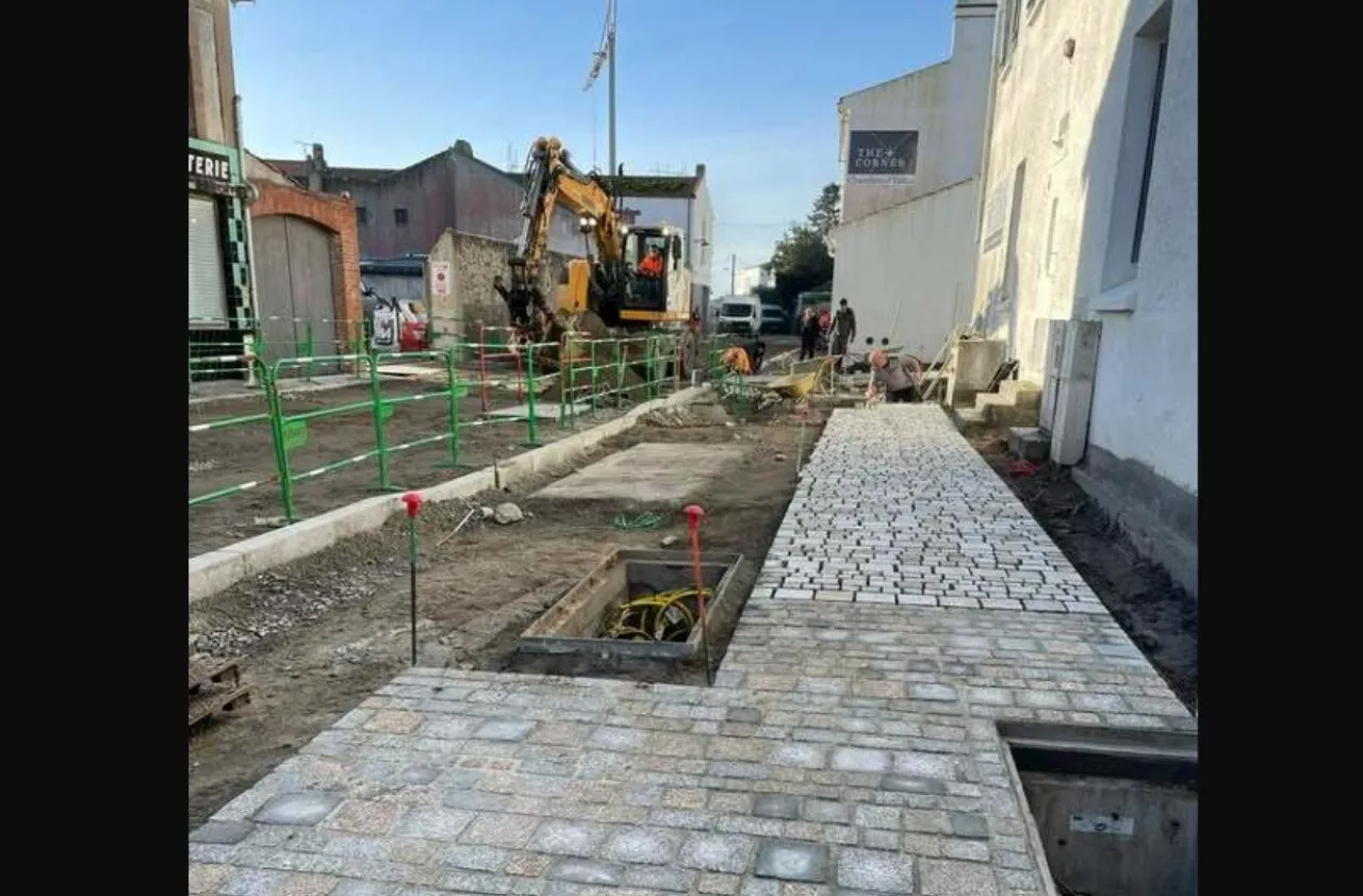 Travaux en cours dans le centre-ville de Noirmoutier-en-L’Île