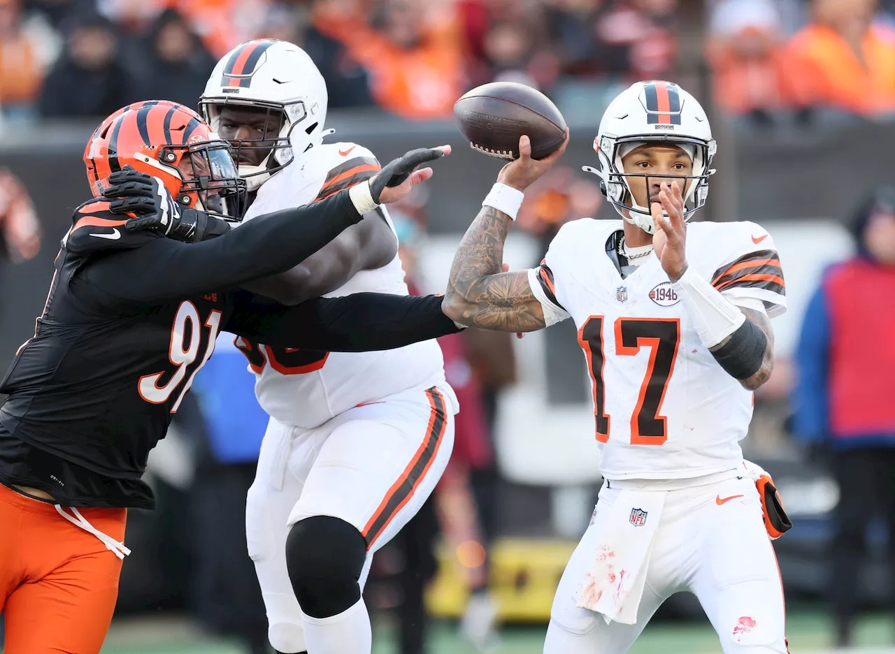 What happened to Browns QB Dorian Thompson-Robinson’s calf and will he start vs. the Dolphins on Sunday?