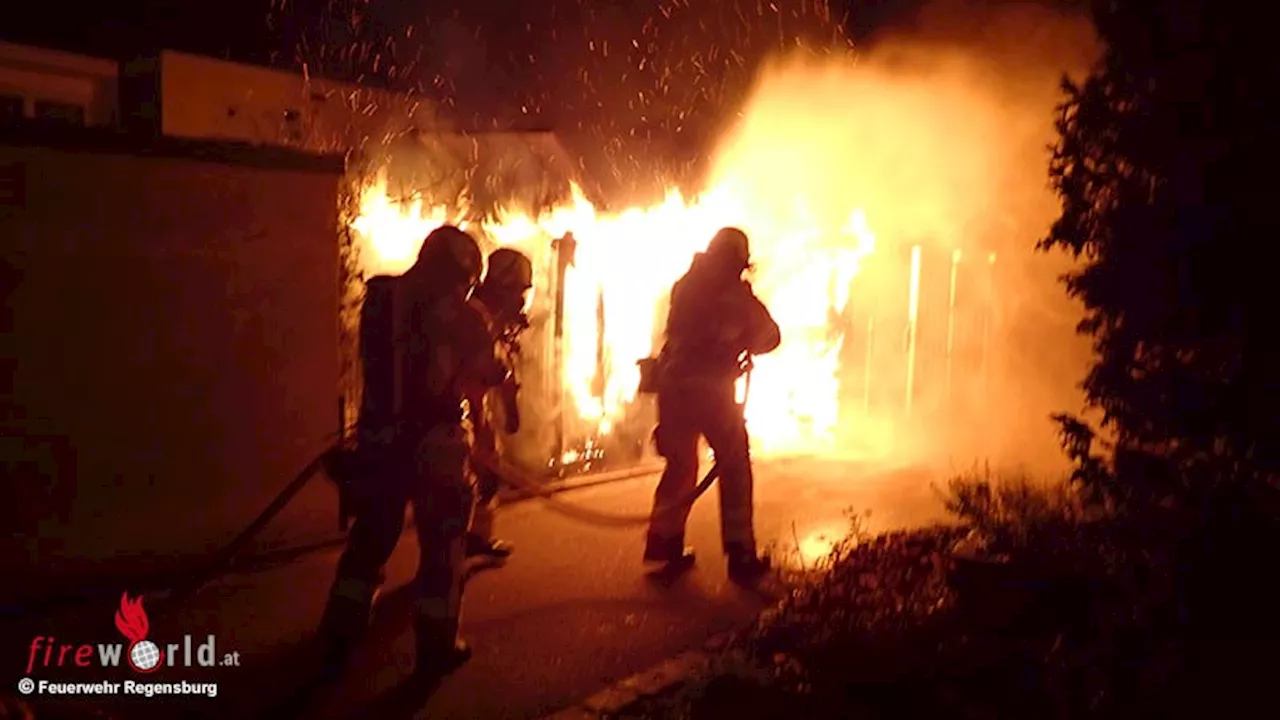 Bayern: Vollbrand eines Gartenhauses in Regensburg