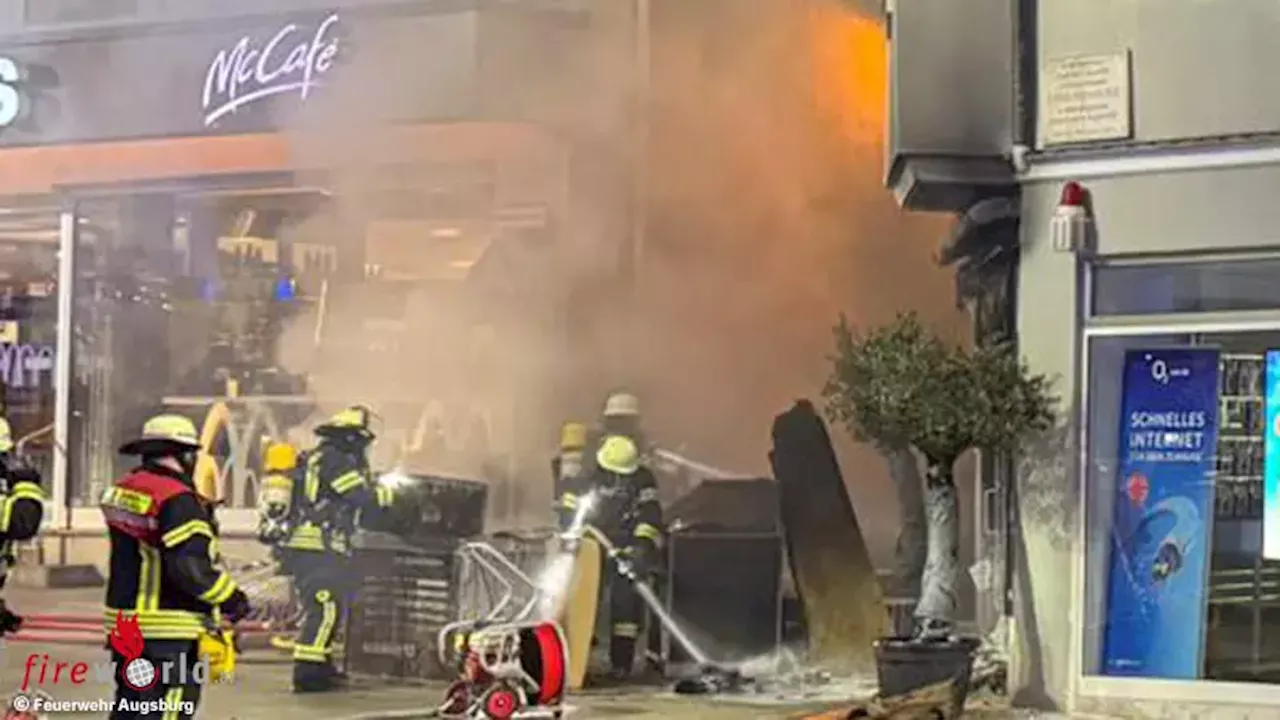 Feuer in einem Café in Augsburg