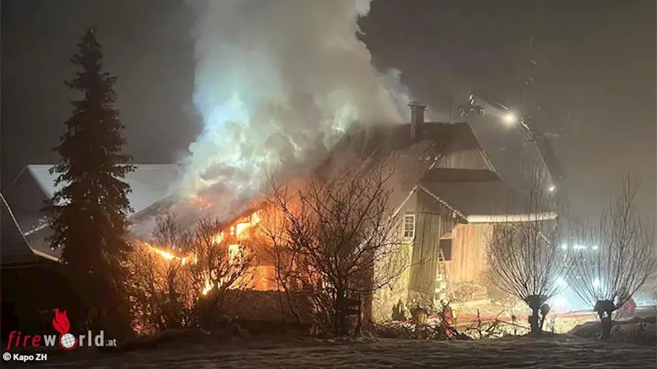 Schweiz: Kellerbrand in Gebäude in Dürnten breitet sich auf das ganze Haus aus