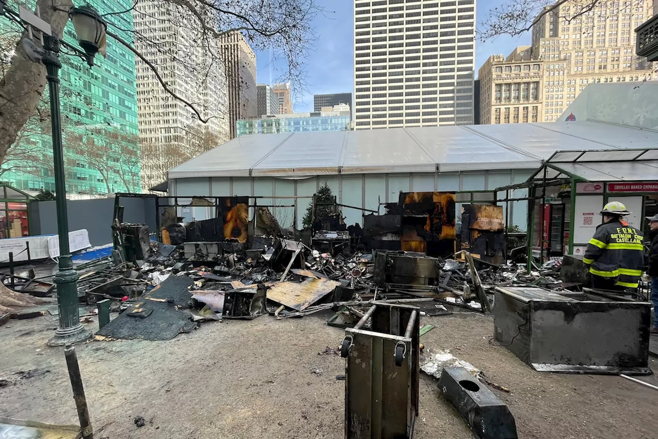 Holiday Market Fire in Bryant Park