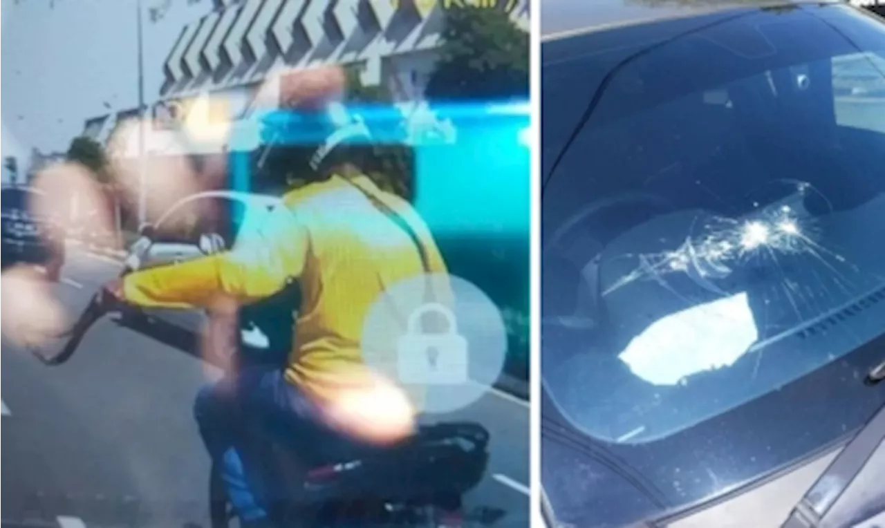 Motorcyclist Arrested for Metal Chain Attack on Car Windscreen