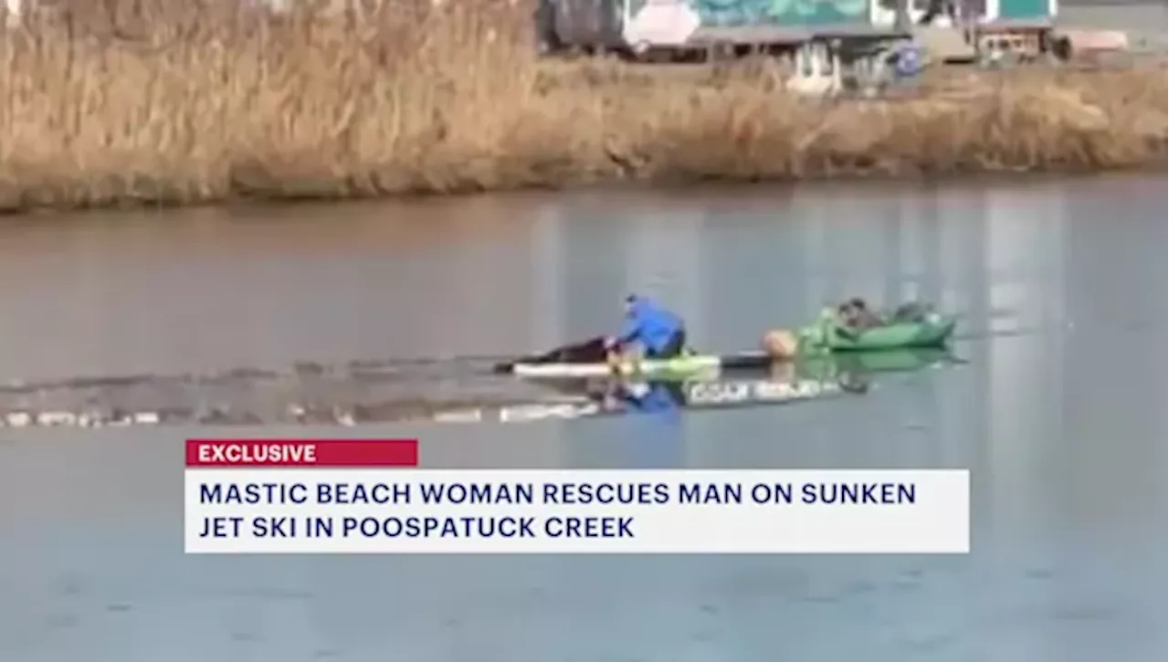 Exclusive: Video shows Mastic Beach woman race across ice to save man who fell into frigid water