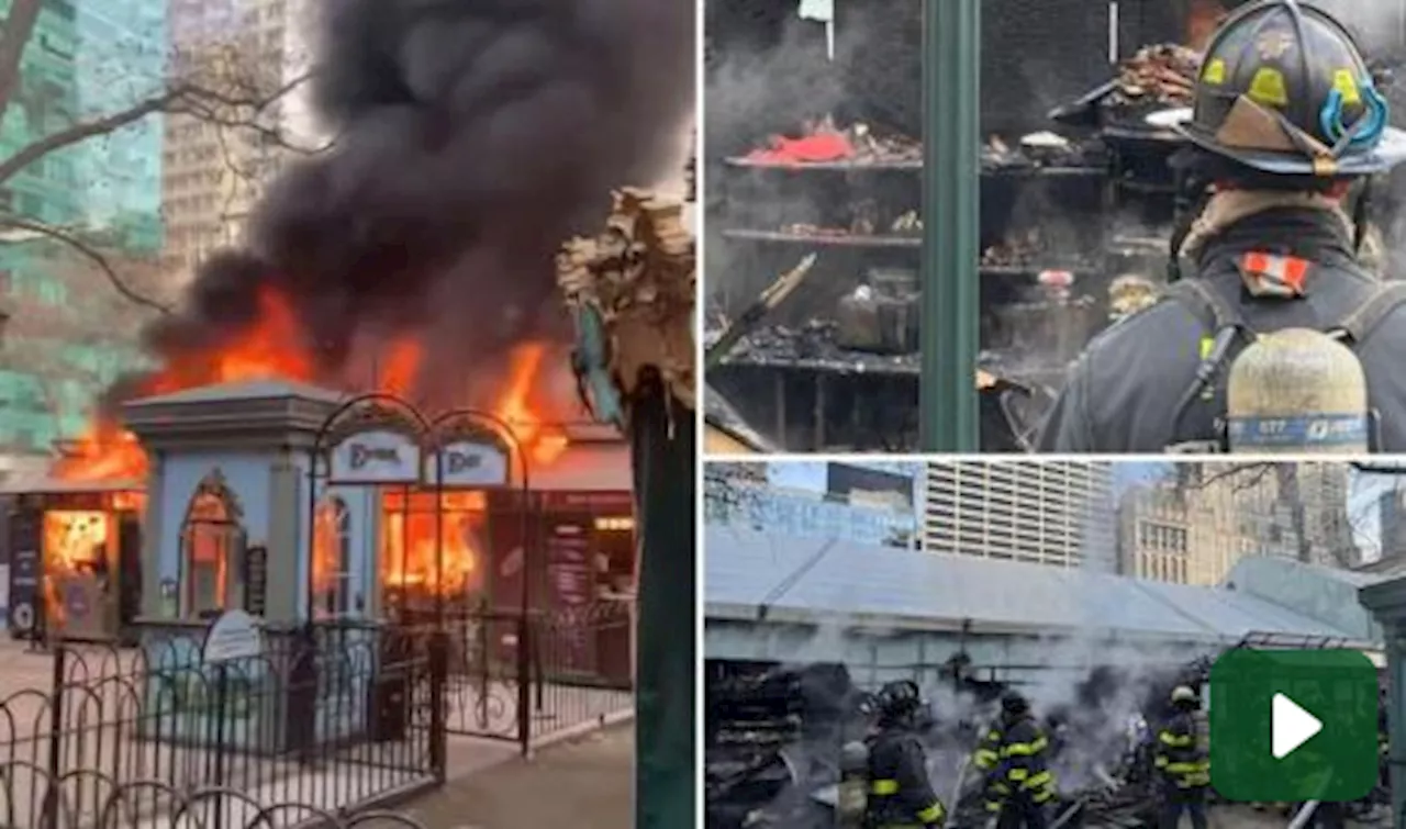 Incendio al Bryant Park Christmas Village a New York