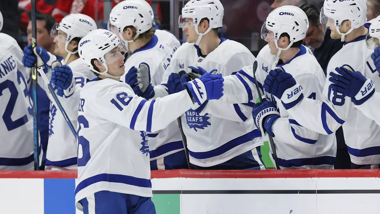 Marner has hat trick as Maple Leafs beat Red Wings 5-2 in McClellan's Detroit coaching debut