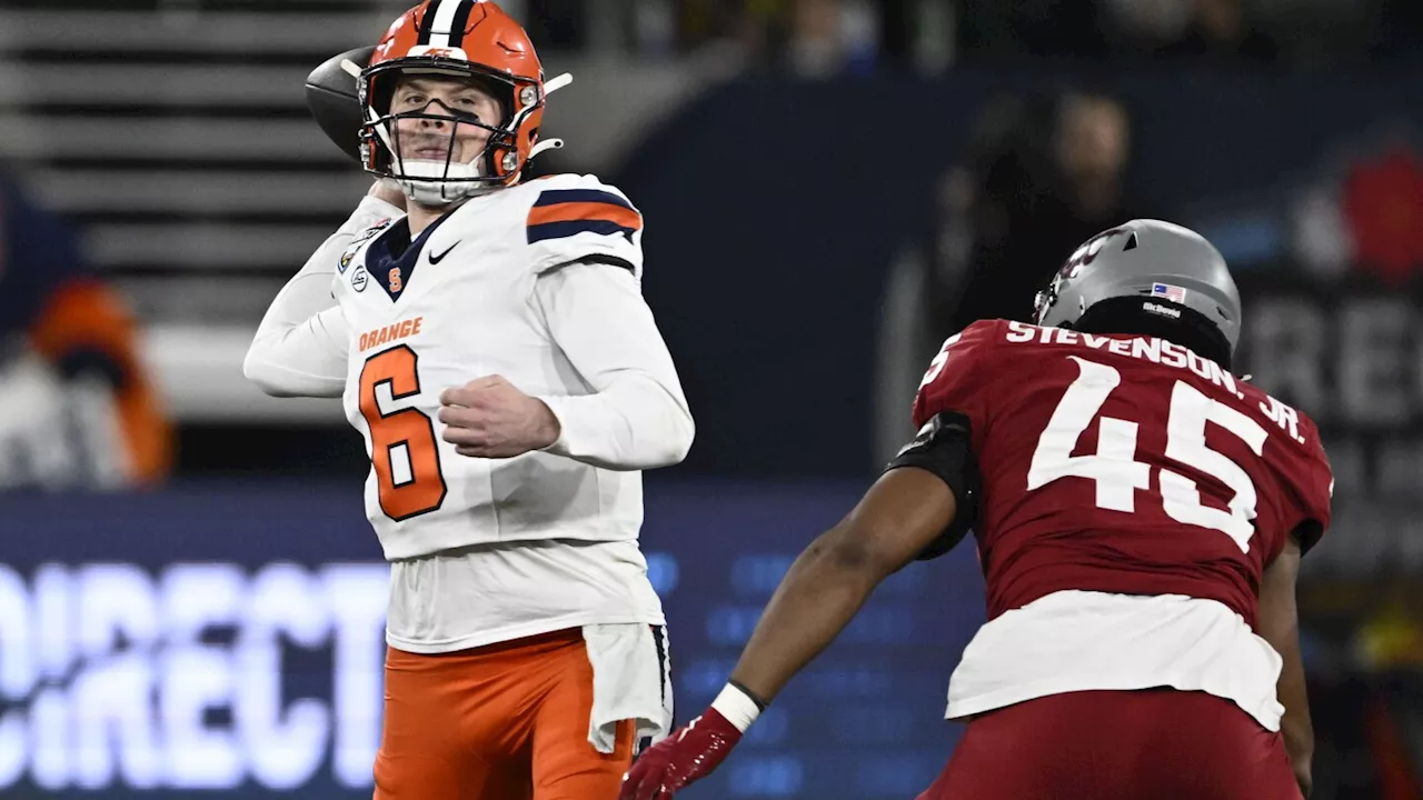 McCord throws for 453 yards, 5 TDs in No. 22 Syracuse's 52-35 Holiday Bowl win over Washington State