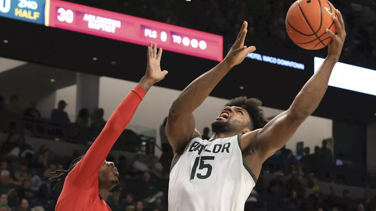 Omier has 19 points, 24 rebounds to lead No. 25 Baylor's 107-53 rout of Arlington Baptist