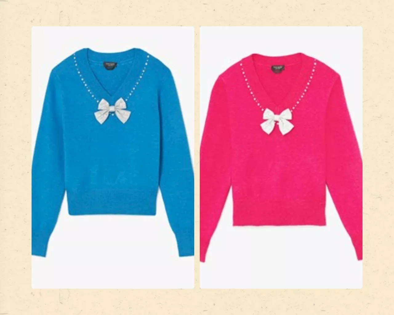 Kate Spade bow sweater under $98, comes in two beautiful colors: sale