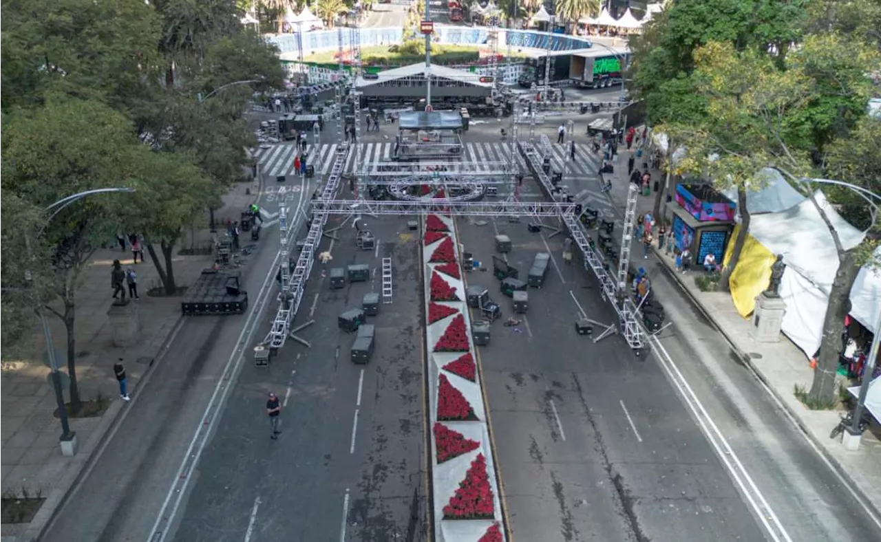 Todo listo para el festejo: Montan escenario donde se presentará Sonido Polymarchs para celebrar Año Nuevo