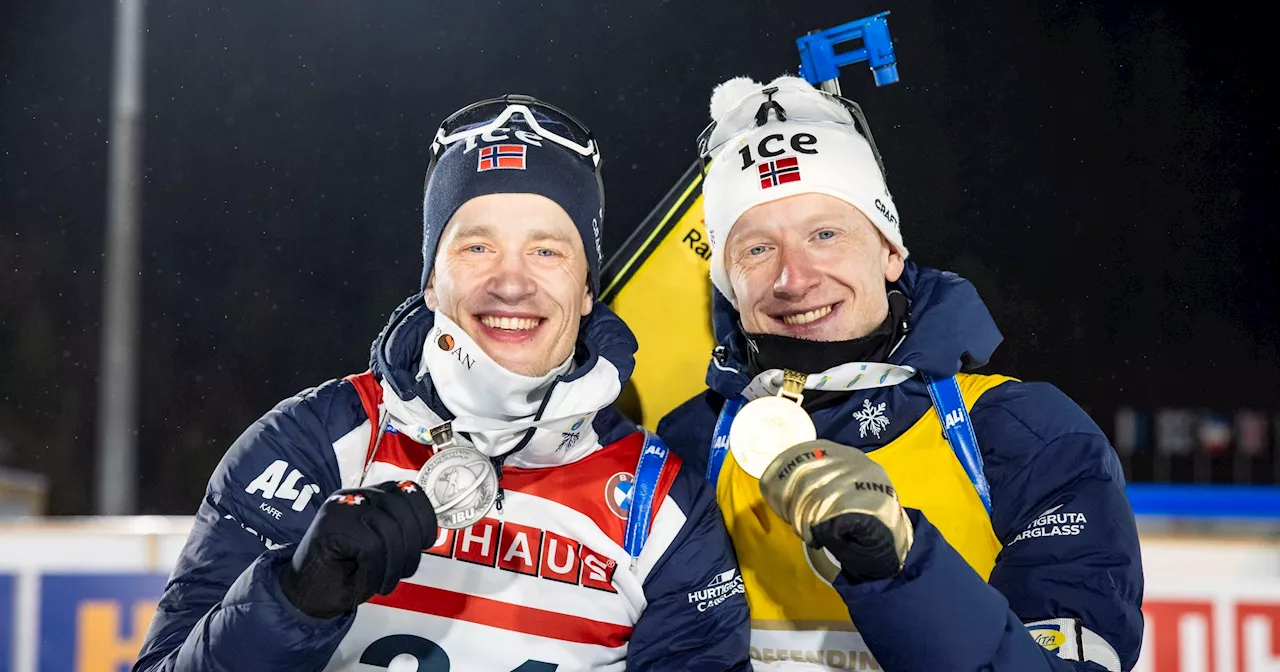 Johannes Thingnes und Tarjei Bö geben Medaillen als Weihnachtsgeschenke an Kinder in Norwegen ab