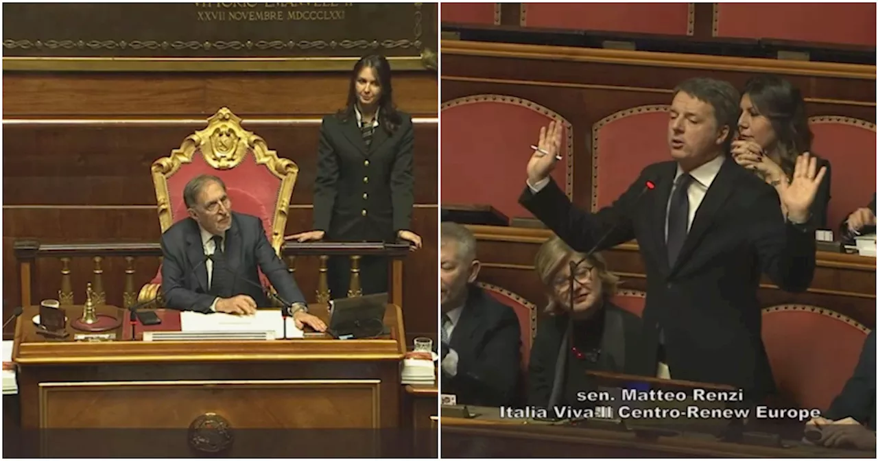 Renzi sbotta contro La Russa in Senato: 'Camerata, non mi interrompa'