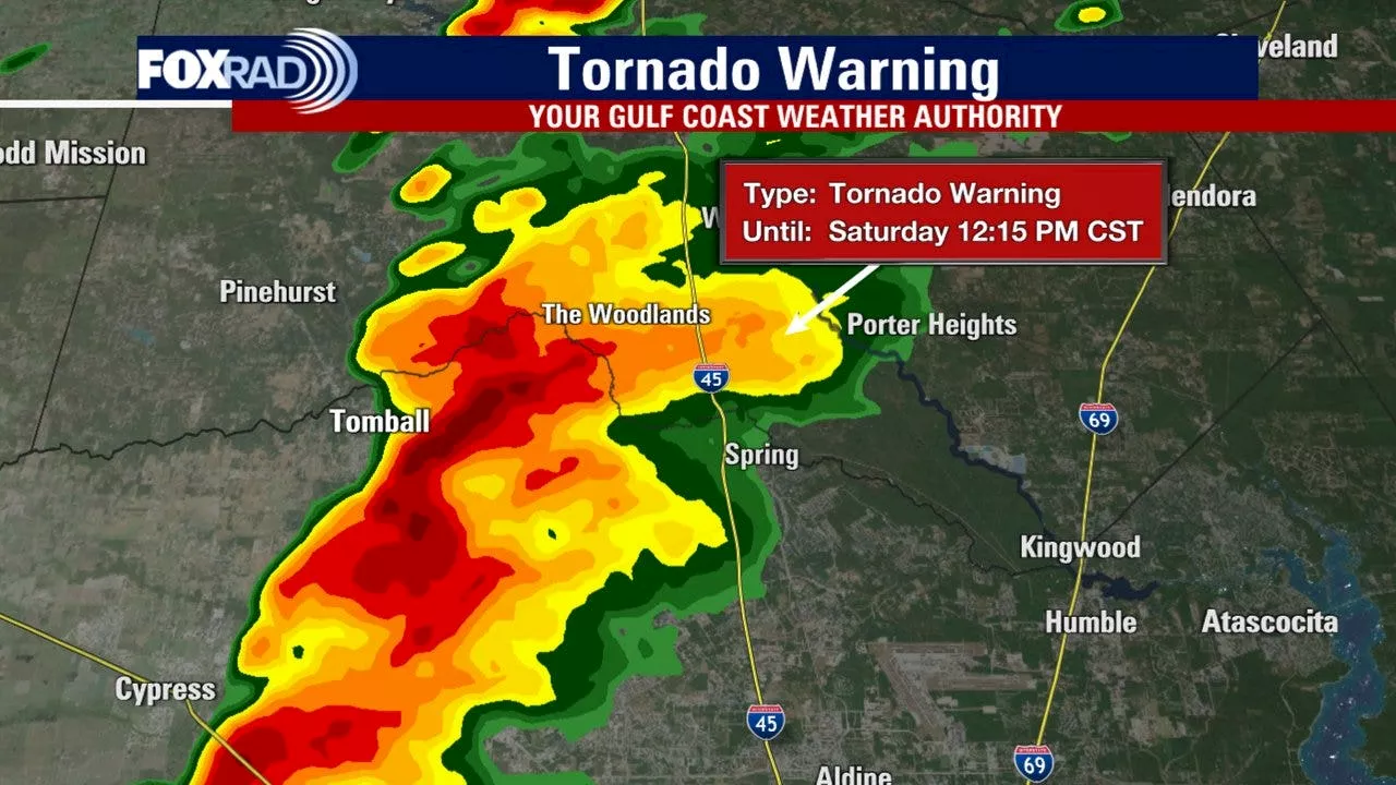 Tornado Warning Issued for Parts of Harris and Montgomery Counties