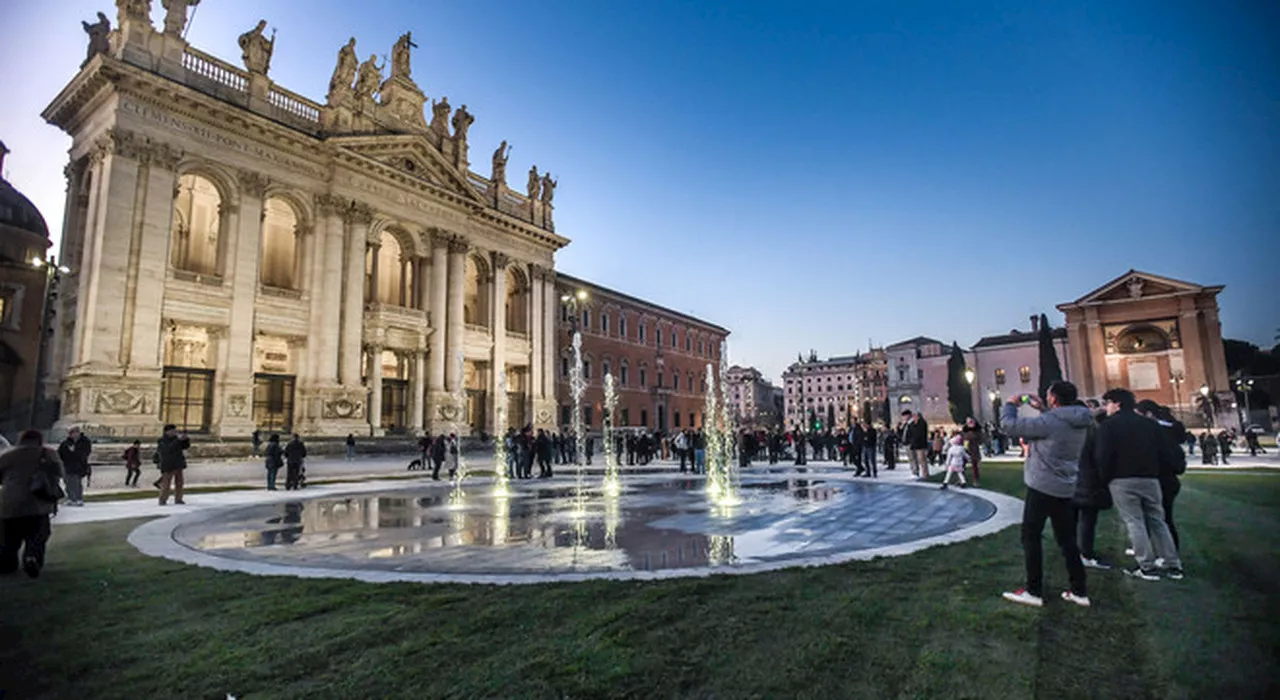 Piazza San Giovanni in Laterano Riapre: Un Giardino d'Acqua all'Ingresso della Basilica