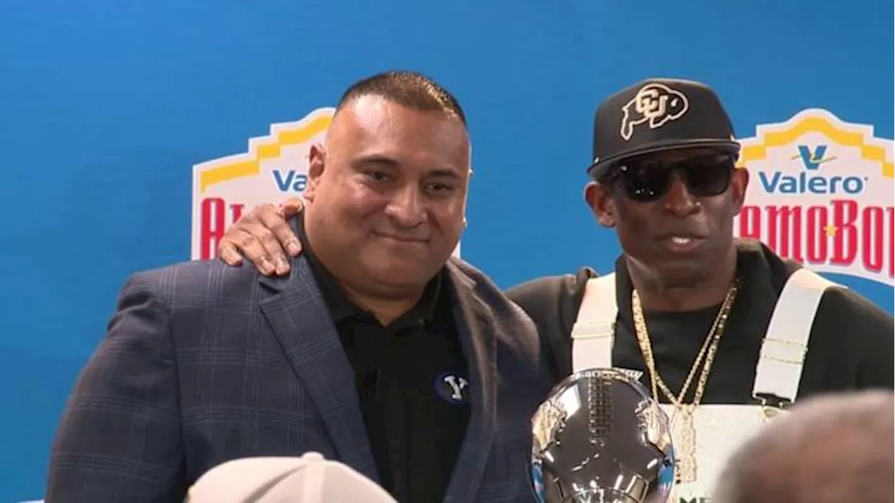 BYU's Kalani Sitake and Colorado's Deion Sanders Bond Over Fashion and Football