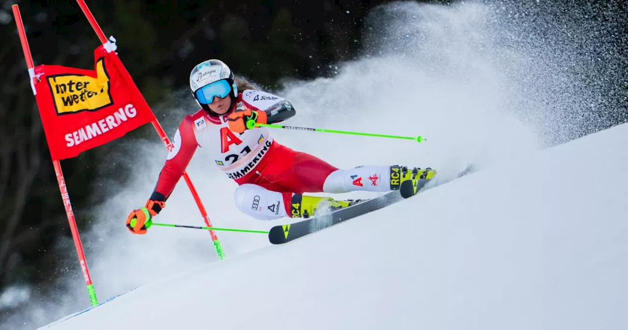 Österreichische Läuferinnen bei Semmering-Riesentorlauf hinterher