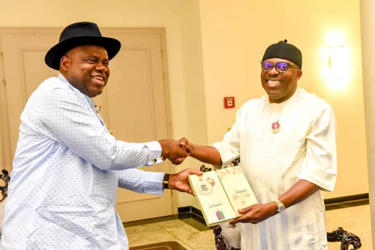 JUST IN: Bayelsa Governor Diri Storms Rivers State, Meets Fubara [PHOTOS]