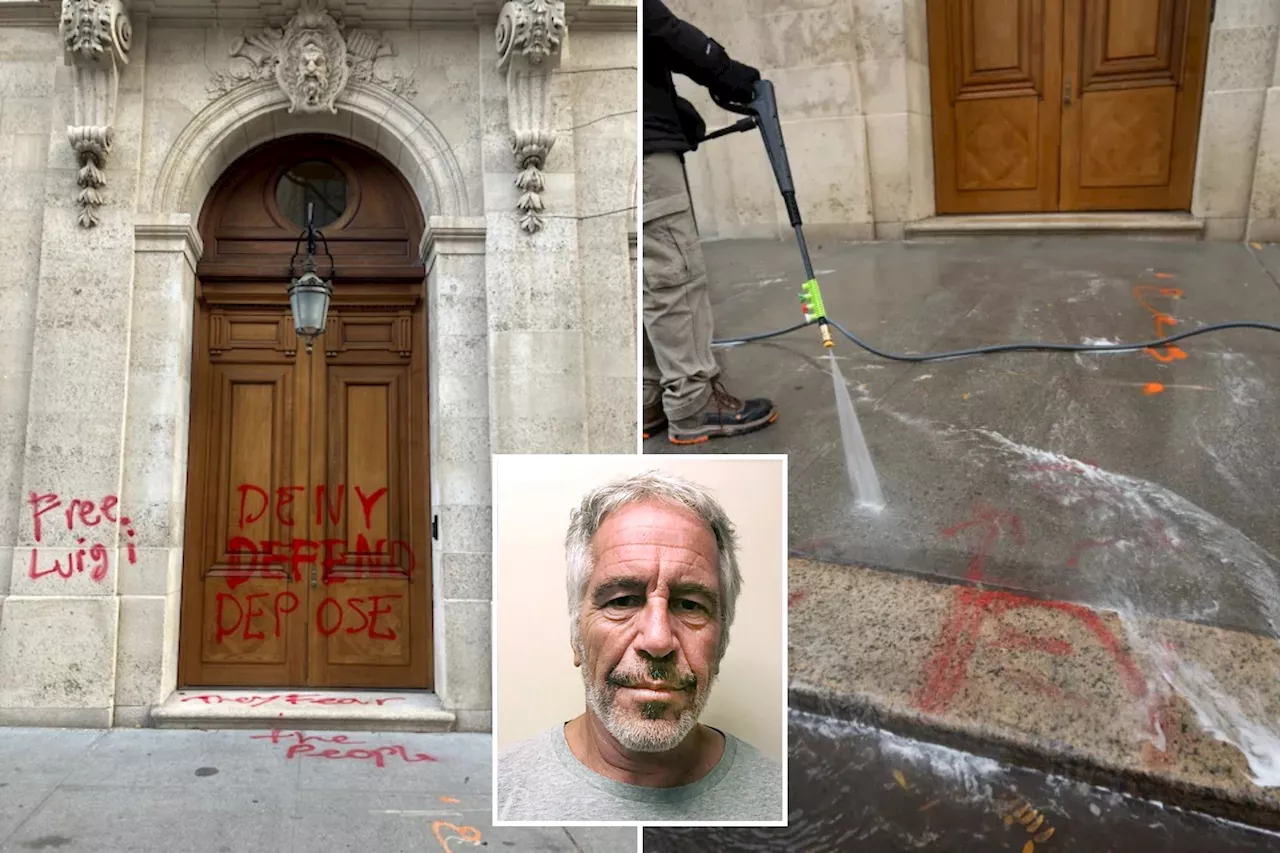 Pro-Luigi Mangione punks vandalize Jeffrey Epstein's former NYC mansion with message found on alleged assassin's bullets