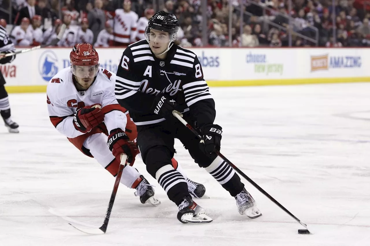 Devils Top Hurricanes, Marner's Hat Trick Leads Maple Leafs Past Red Wings