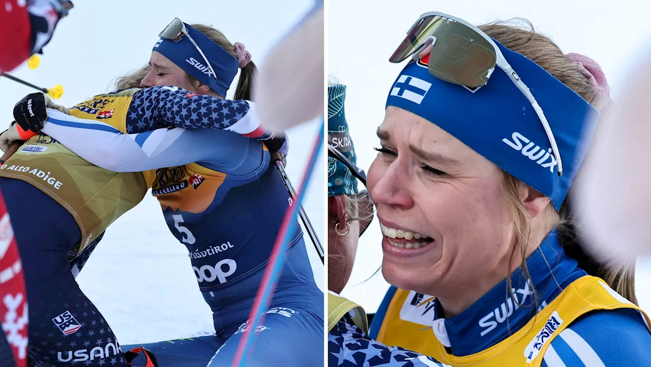 Jessie Diggins seger i Toblach, Jasmi Joensuu gråter efter andraplatsen