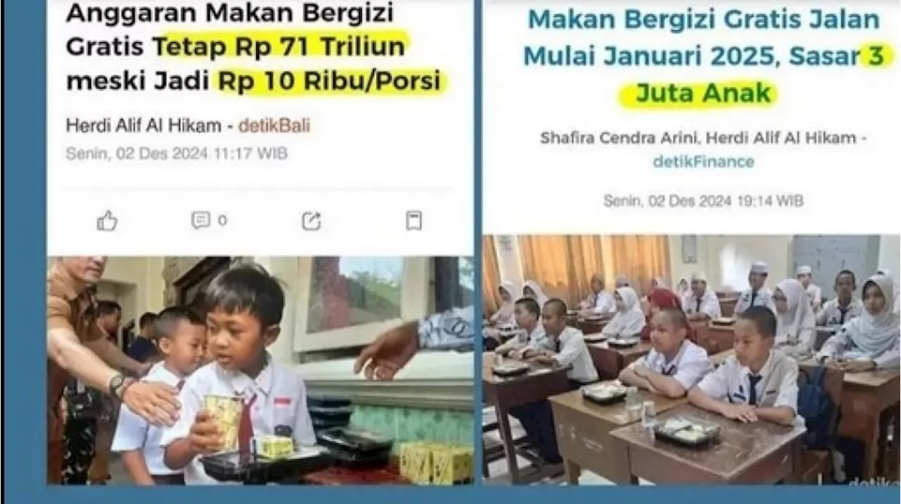 Klaim Anggaran Makan Bergizi Gratis Tetap Rp71 Triliun Disebut Menyesatkan