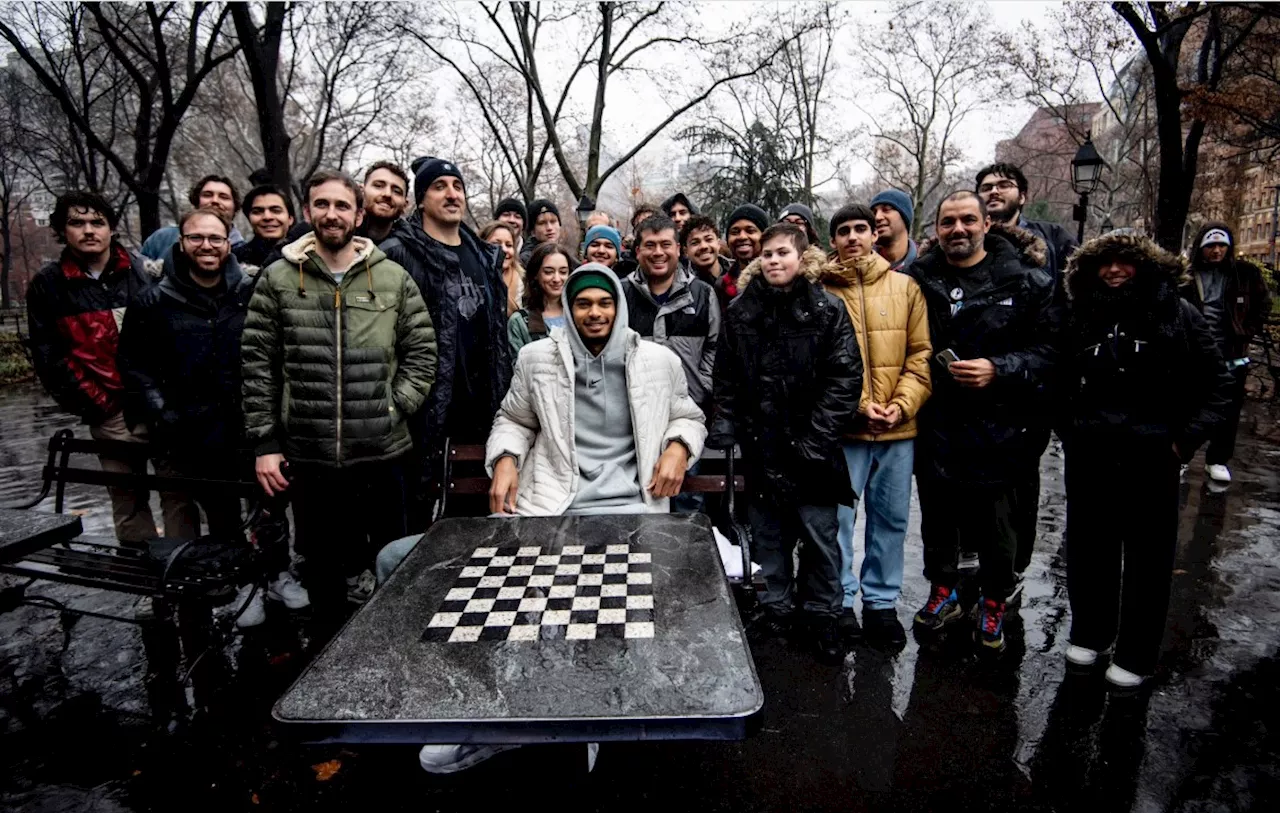 Victor Wembanyama Plays Chess in Washington Square Park