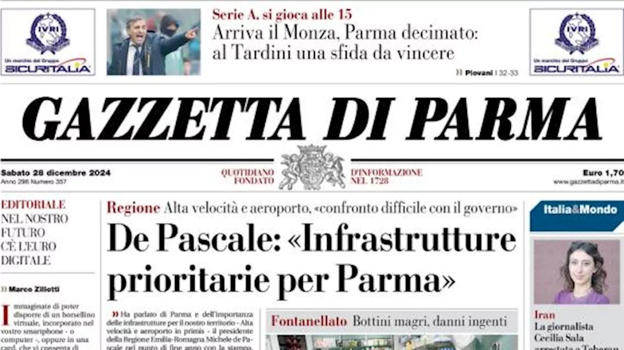 Gazzetta di Parma: 'Arriva il Monza, Parma decimato: al Tardini sfida da vincere'