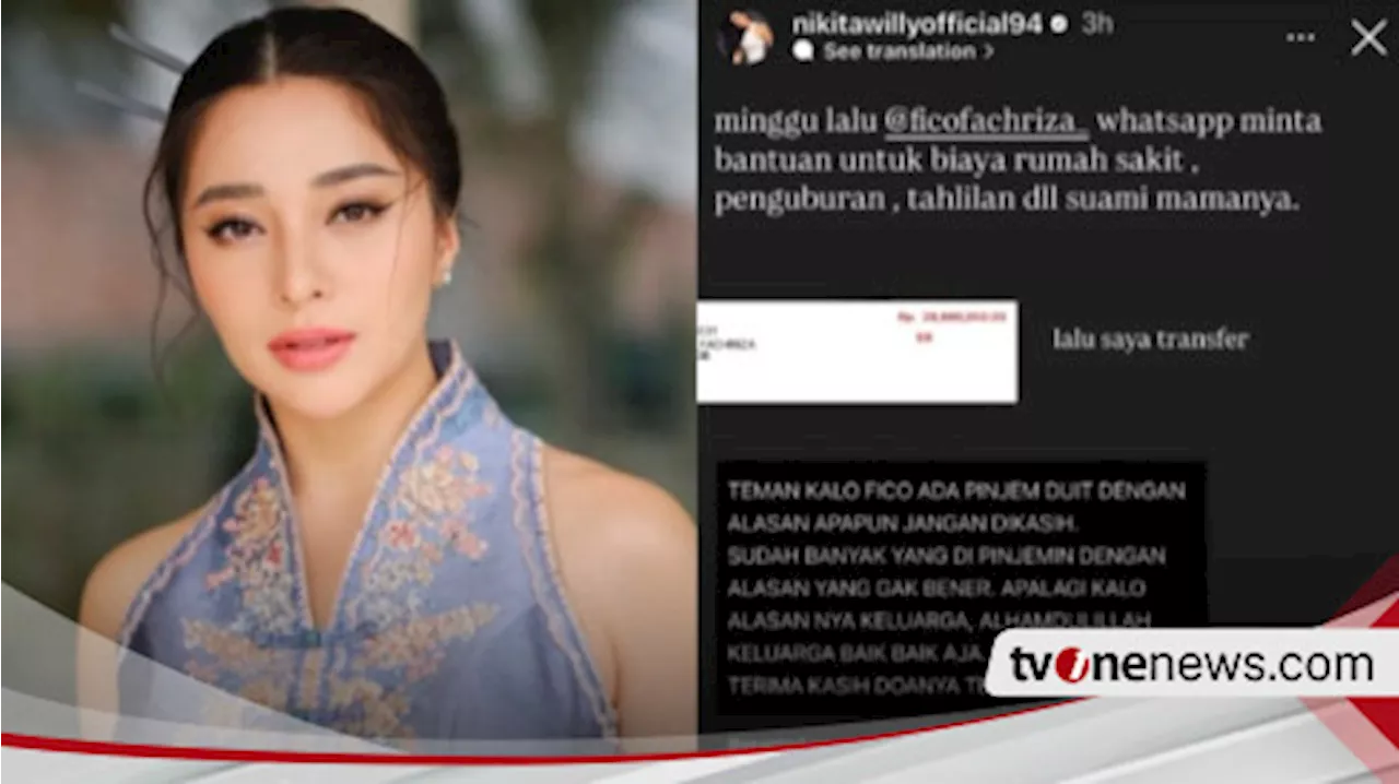 Nikita Willy Akui Pernah Diminta Transfer Uang Rp28 Juta untuk Biaya Rumah Sakit dan Pemakaman