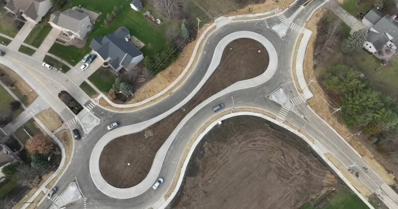 'It's awesome': Drivers road-test new peanut-shaped roundabout in North Ridgeville