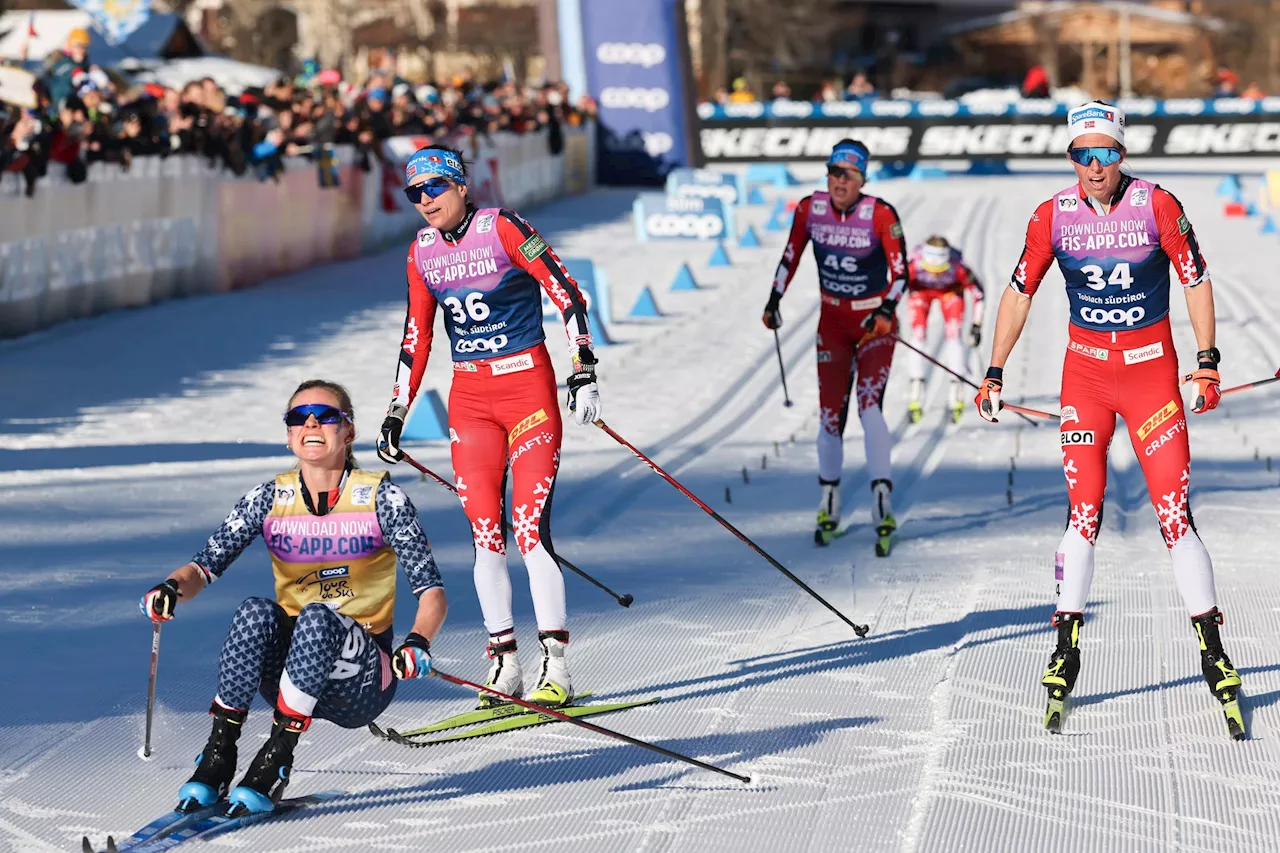 Diggins vinner Tour de Ski start, Johaug frustrert