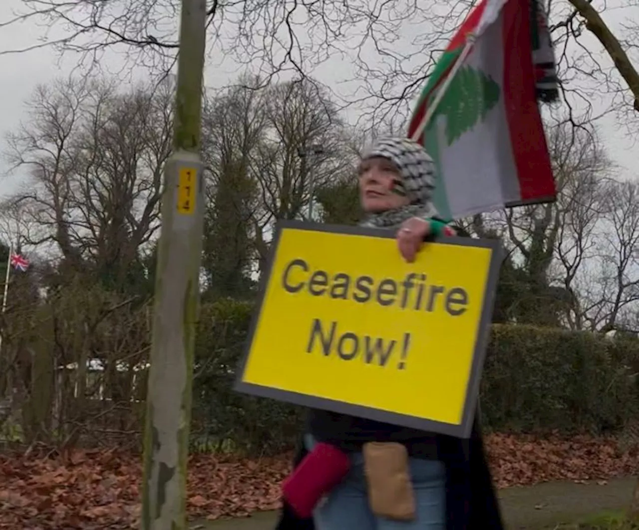 ‘Human billboard’ protest takes place along Preston roads in aid of Gaza