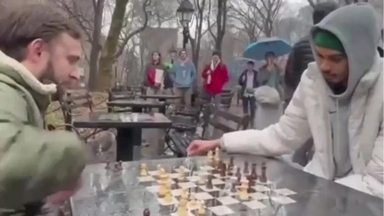 Victor Wembanyama Plays Chess With Fans in New York City