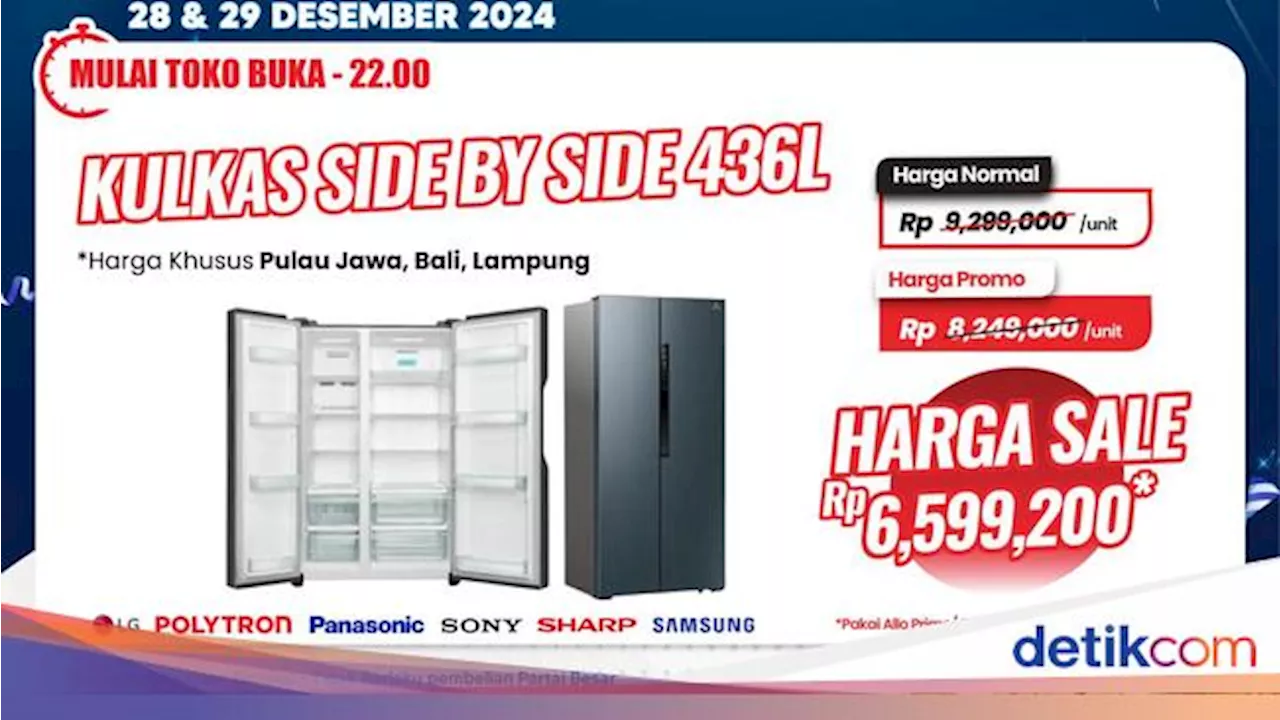 Kulkas Side by Side 436L Hemat Rp 2,7 Juta di Transmart Full Day Sale