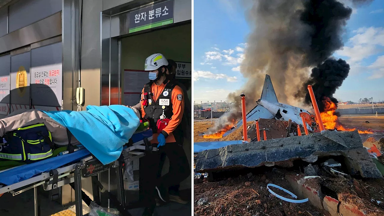 Flygplan kraschar i Sydkorea, två överlevande