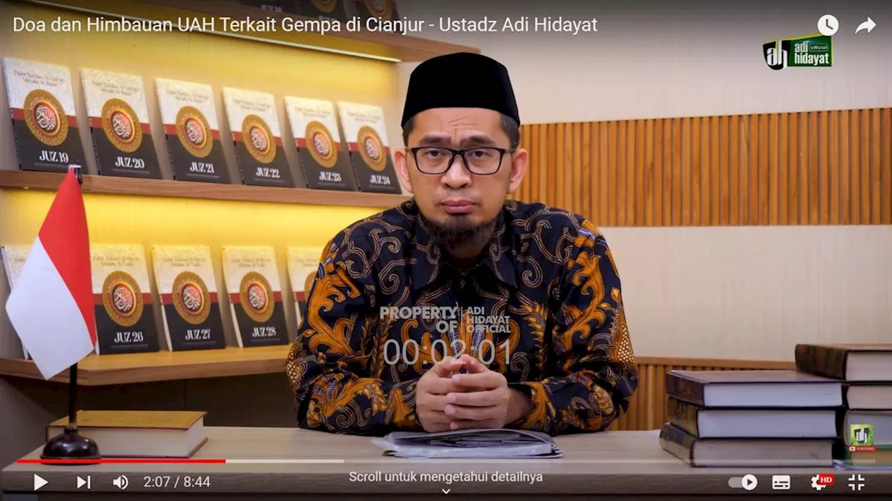 Ustadz Adi Hidayat Sebutkan Cara Menghilangkan Kebiasaan Buruk