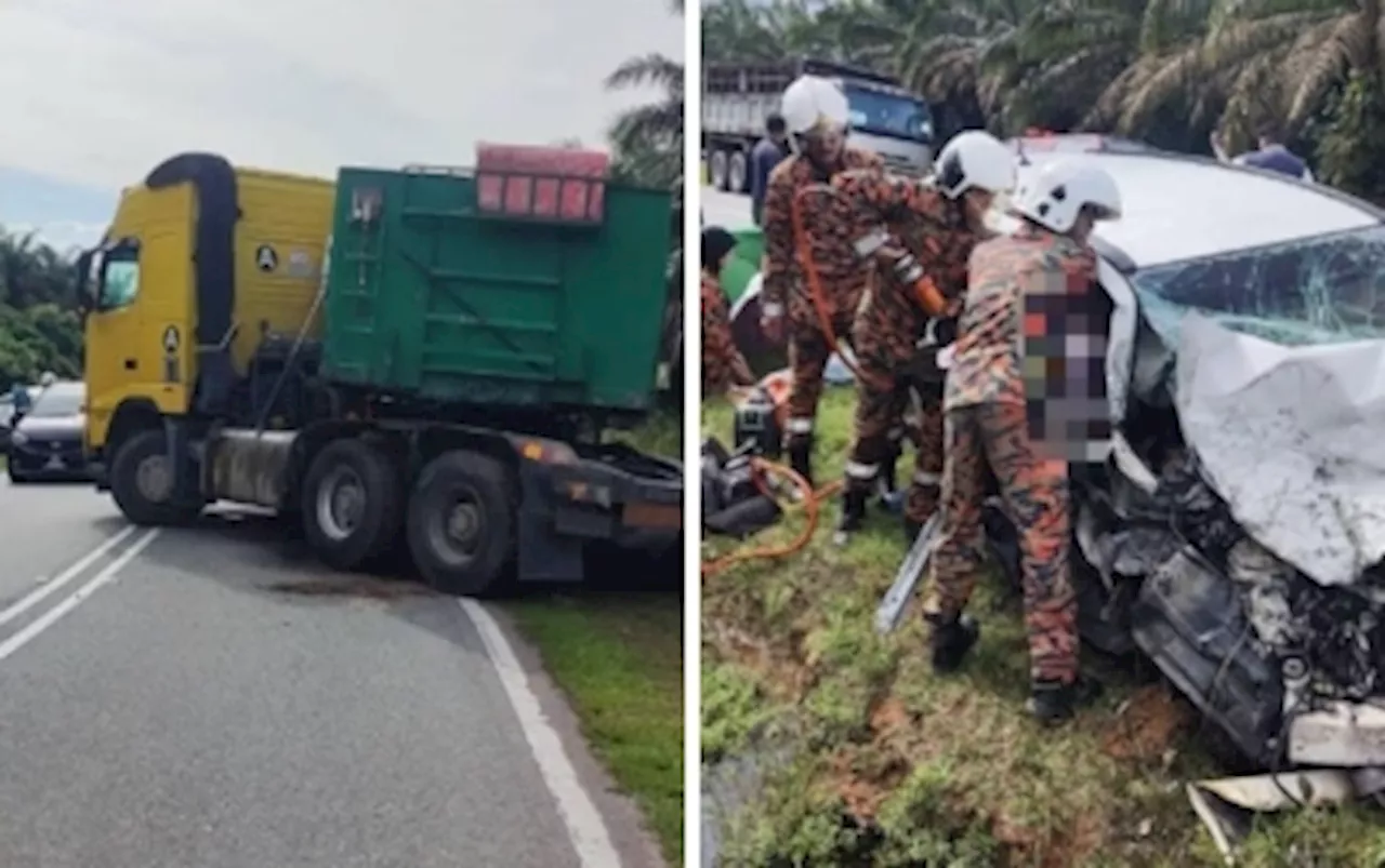 Eight injured, including three children, in MPV and trailer collision near Mersing