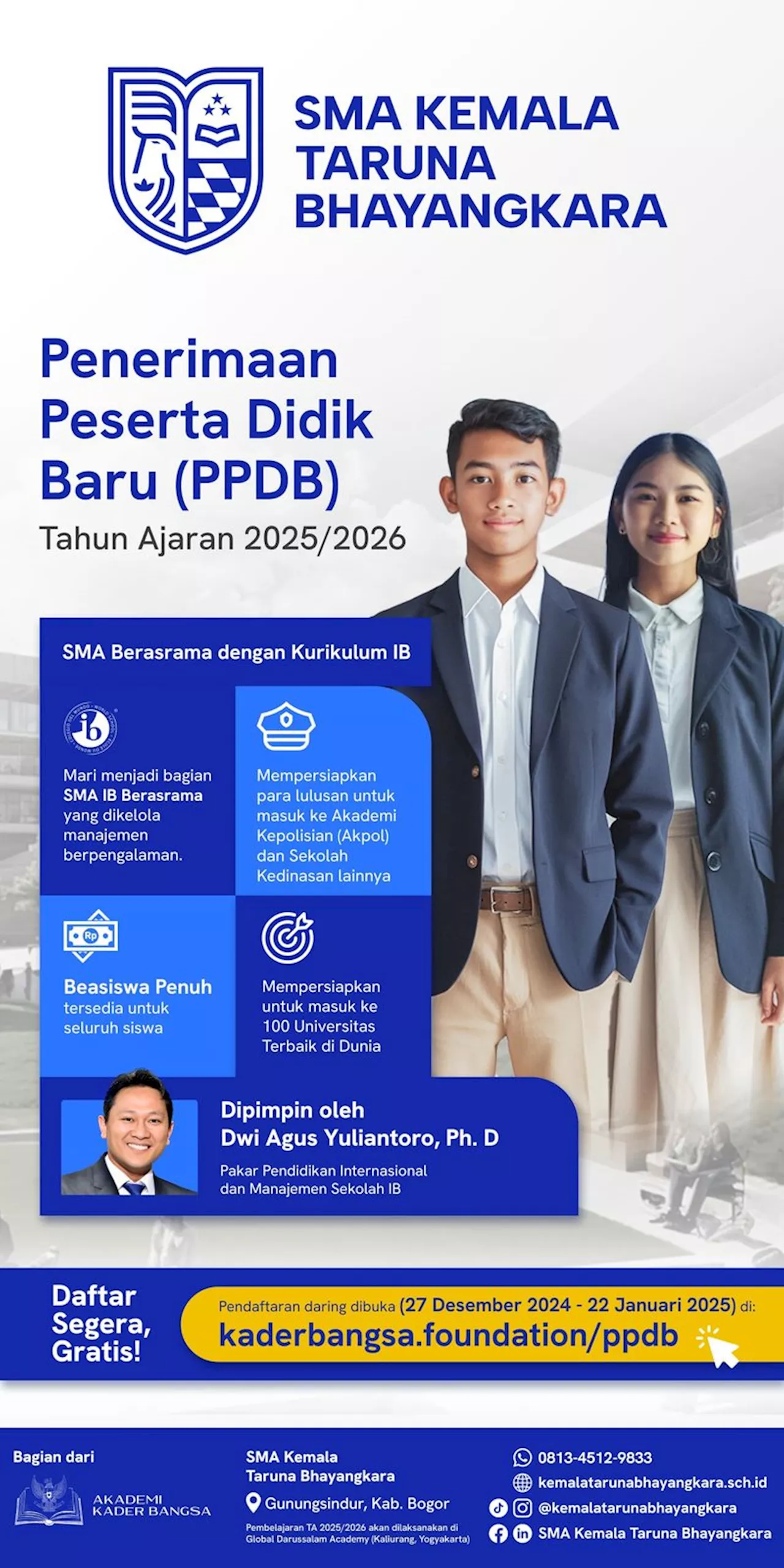 Berkurikulum International Baccalaureate, Polda Kalteng Buka SMA Kemala Taruna Bhayangkara