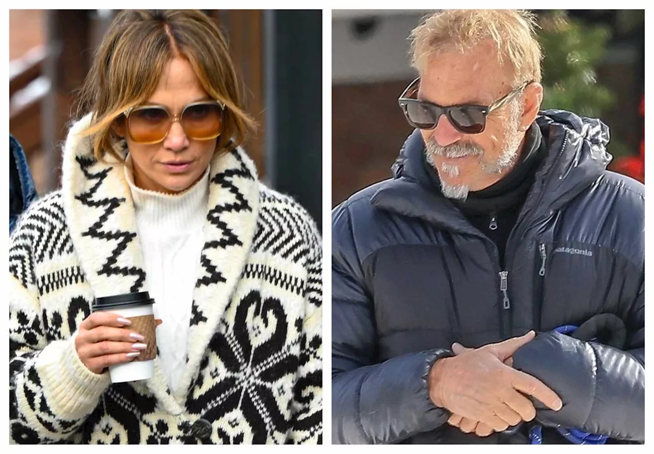 Jennifer Lopez y Kevin Costner comparten un momento de amistad en Aspen